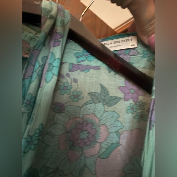 Spell Teal and Purple Floral Robe - Picture 3 of 5